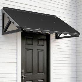 Awning for Door Entrance, 52.7" x 29" Polycarbonate Door/Window Awning Exterior with Fixed Triangular Steel Frame, Metal Canopy for Porch, Patio