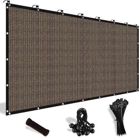 90% Sun Shade Cloth with Grommets, 8' X 12' Pergola Shade Cover Canopy, Mesh Tarp Sun Screens for Patio, Outdoor, Garden, Backyard, Mocha