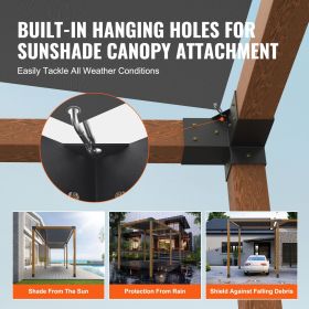 Pergola Bracket Kit 4''x4''(Inner Size 3.6x3.6), 4pcs 3-Way Heavy Duty Corner Bracket Woodworks DIY Post Base Kit